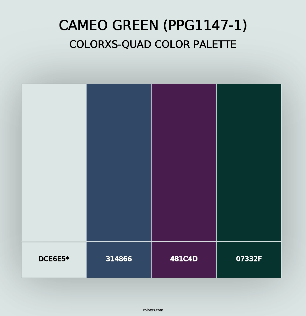 Cameo Green (PPG1147-1) - Colorxs Quad Palette