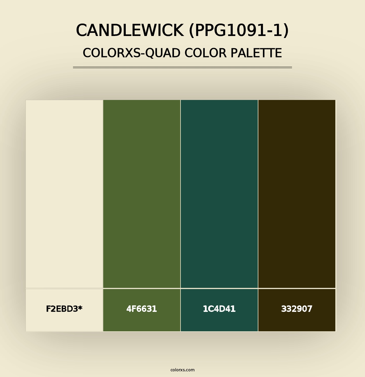 Candlewick (PPG1091-1) - Colorxs Quad Palette