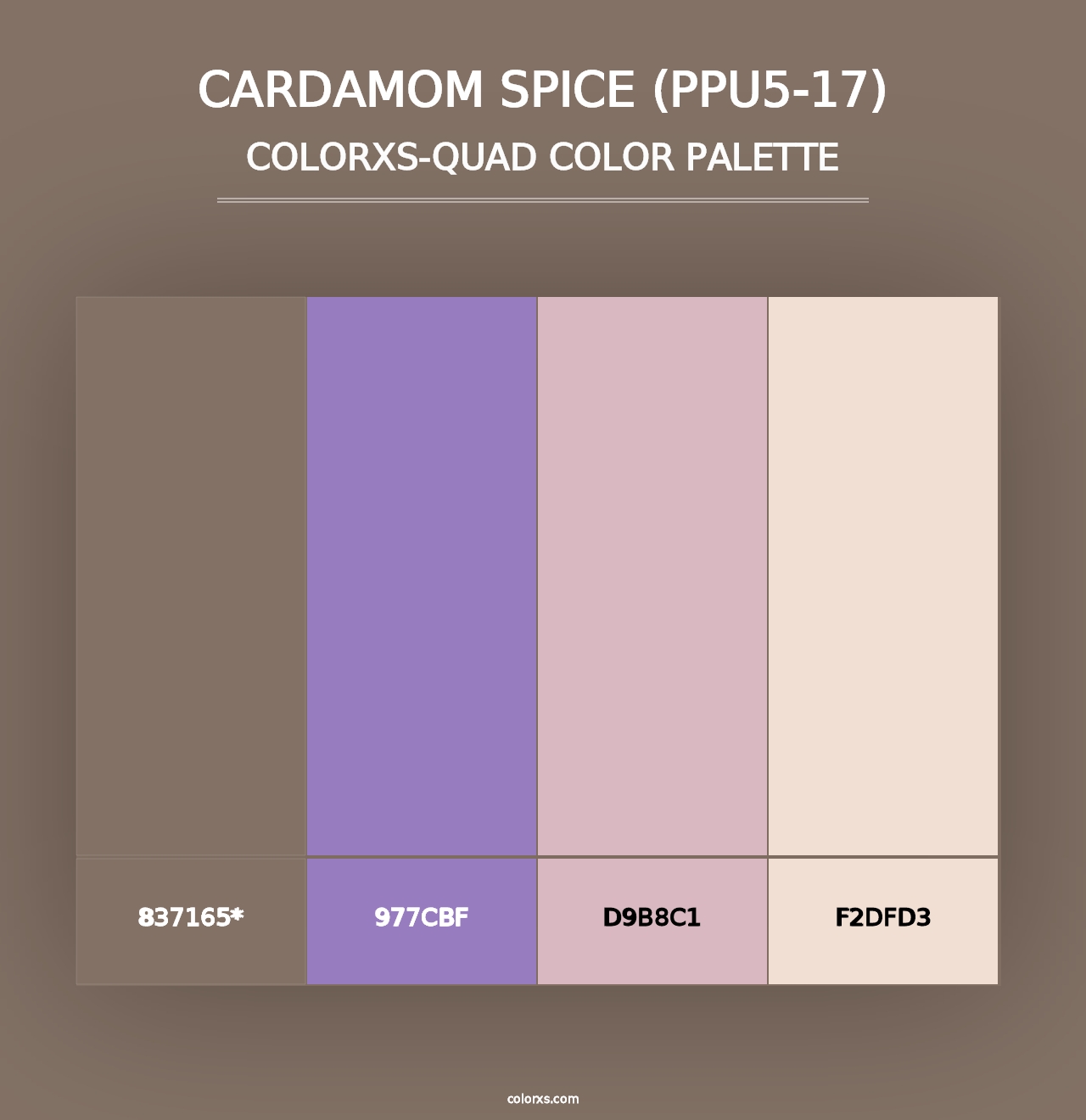 Cardamom Spice (PPU5-17) - Colorxs Quad Palette