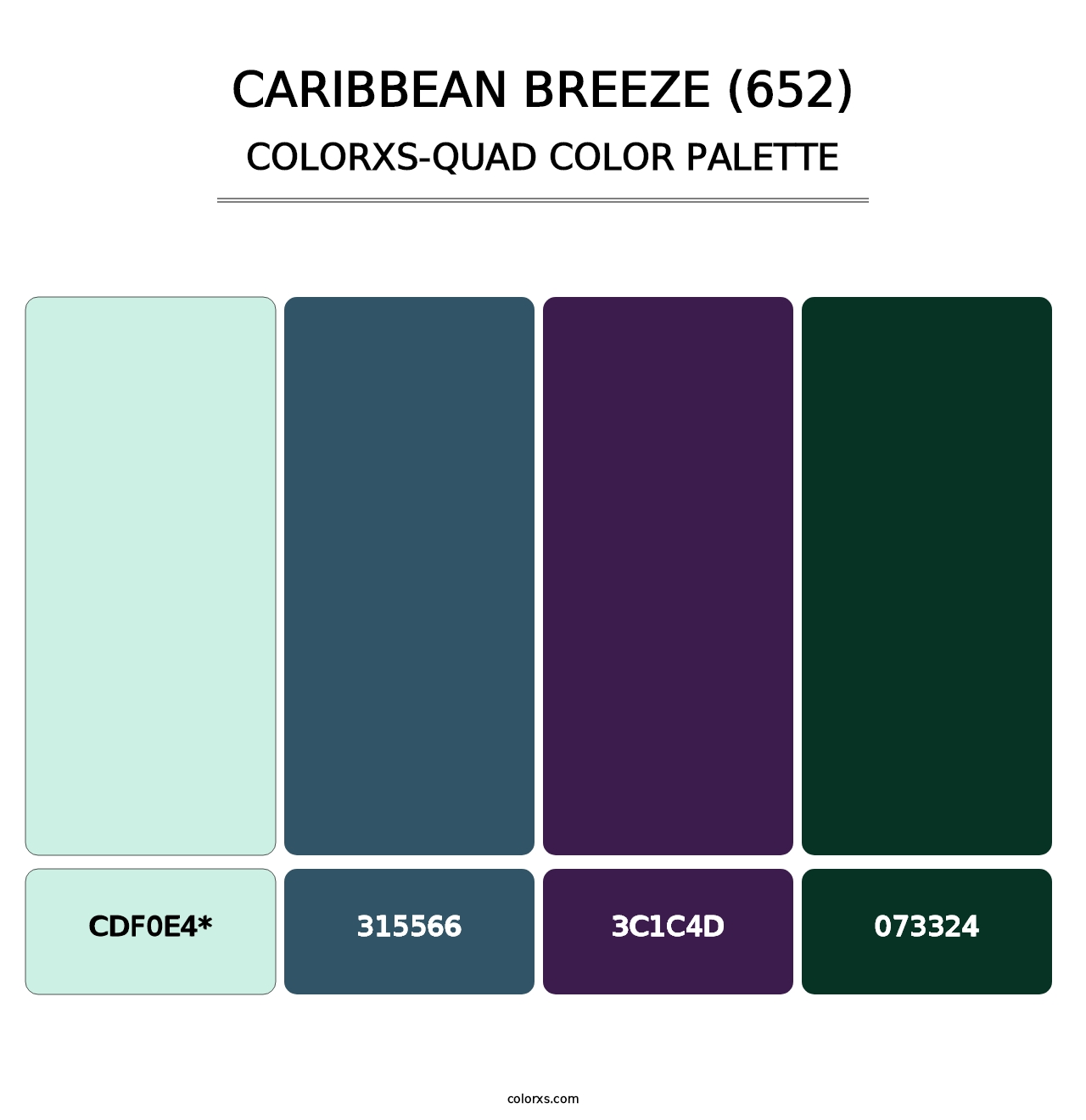 Caribbean Breeze (652) - Colorxs Quad Palette