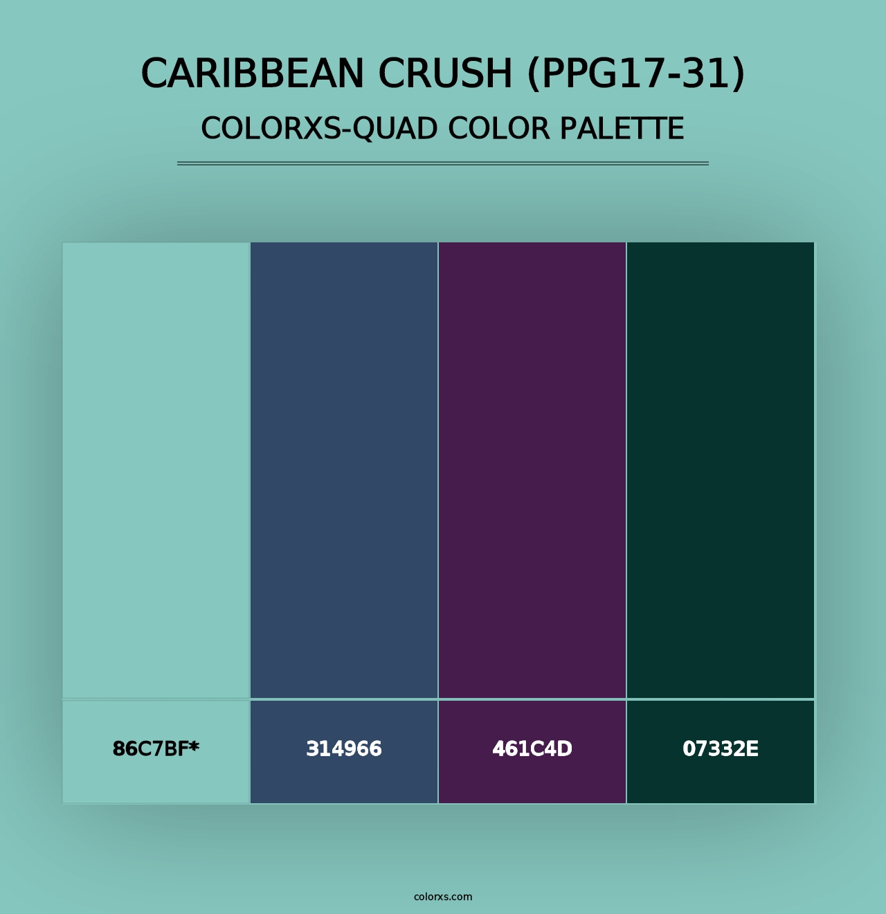 Caribbean Crush (PPG17-31) - Colorxs Quad Palette