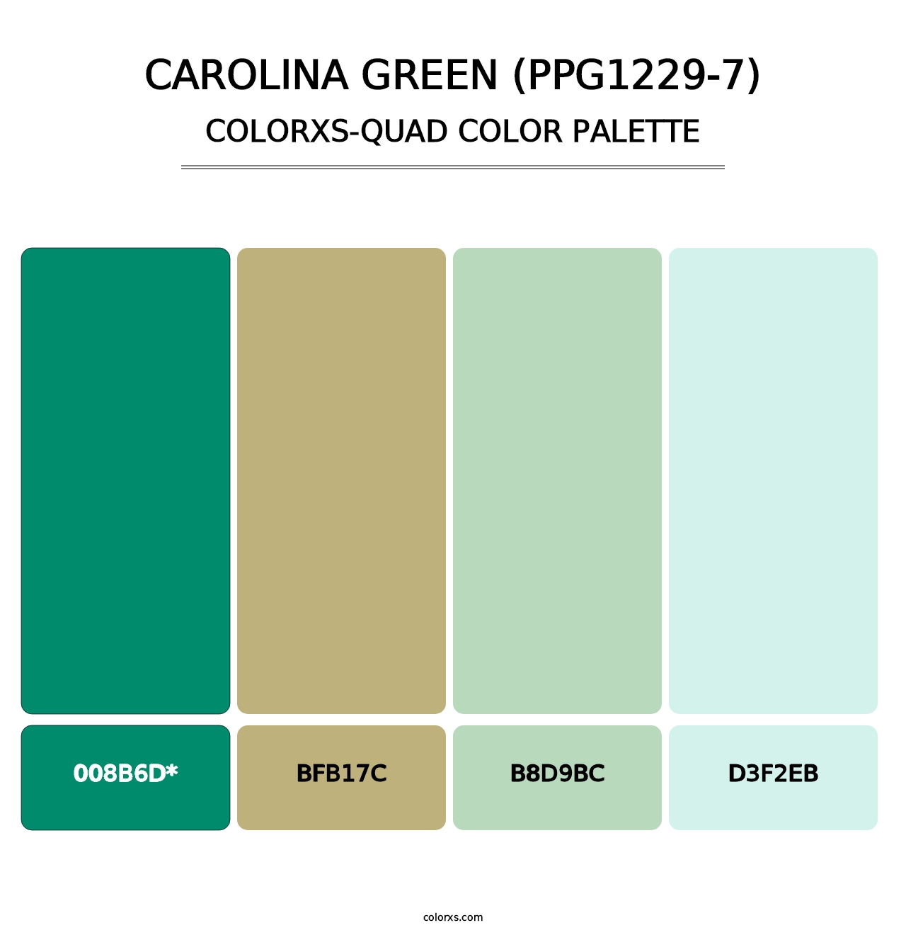 Carolina Green (PPG1229-7) - Colorxs Quad Palette