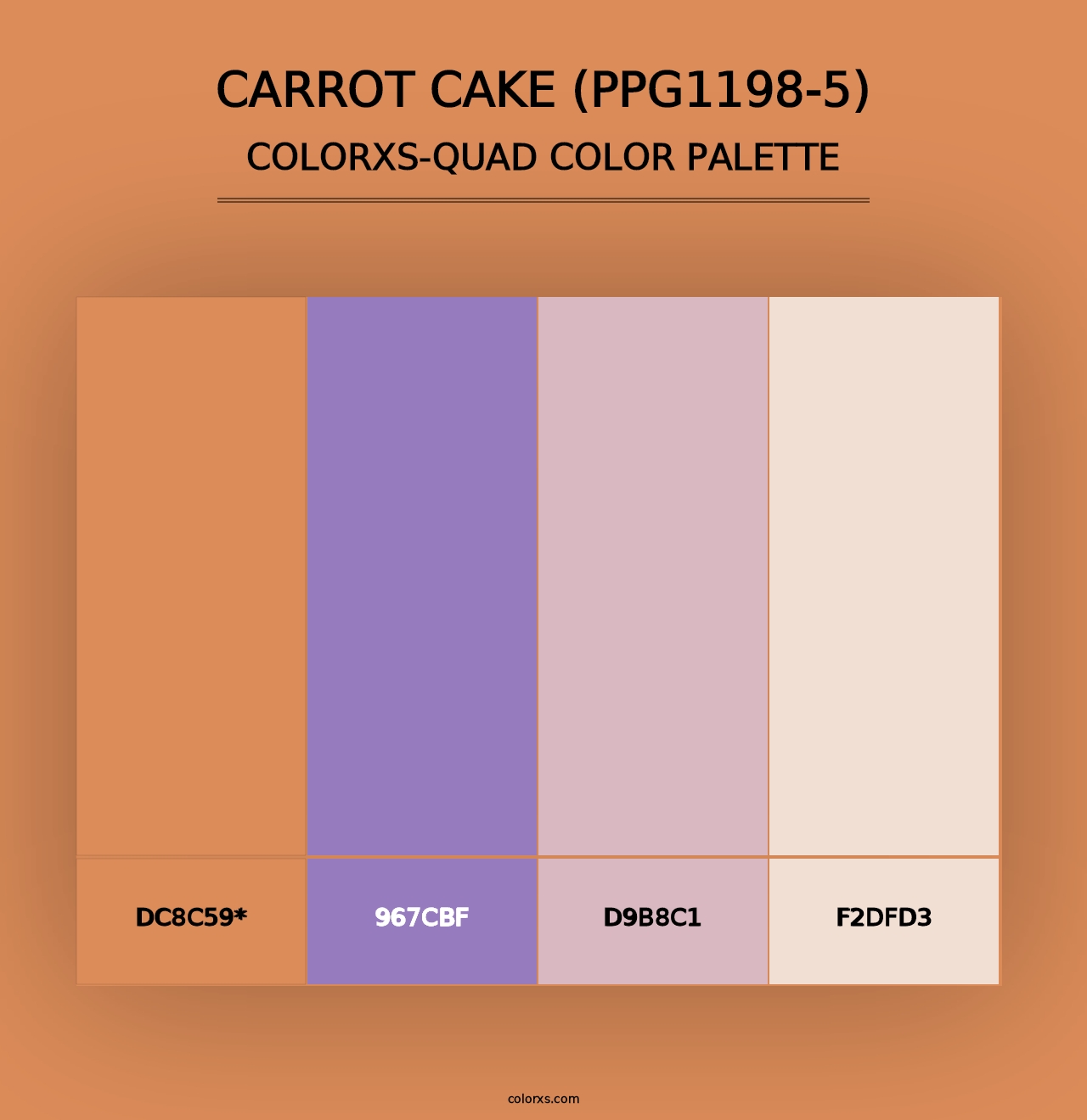 Carrot Cake (PPG1198-5) - Colorxs Quad Palette