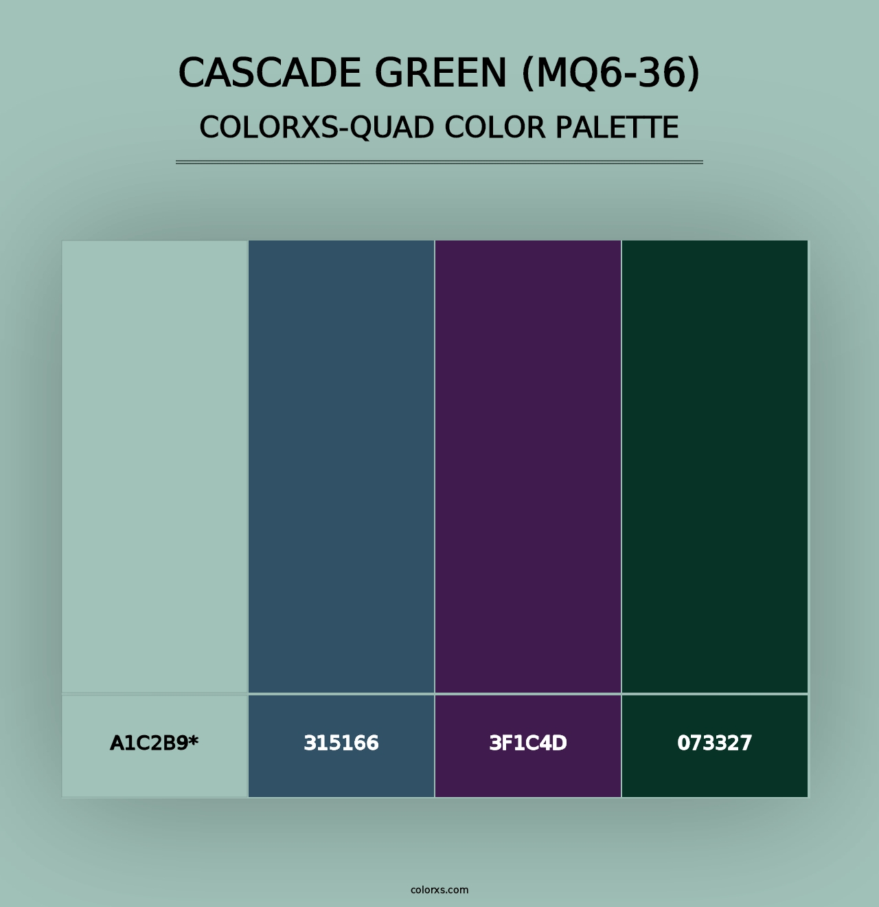 Cascade Green (MQ6-36) - Colorxs Quad Palette