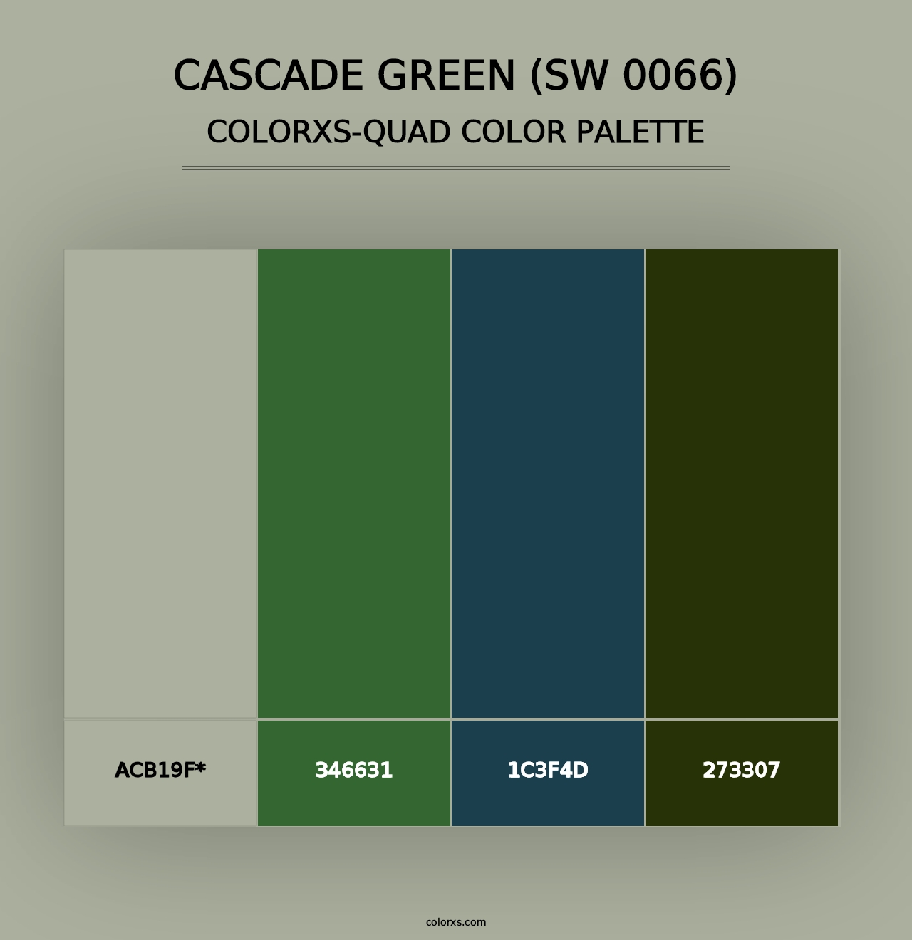 Cascade Green (SW 0066) - Colorxs Quad Palette