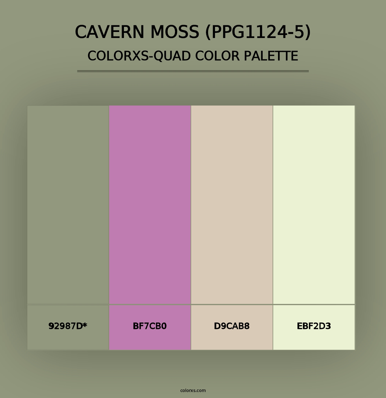 Cavern Moss (PPG1124-5) - Colorxs Quad Palette