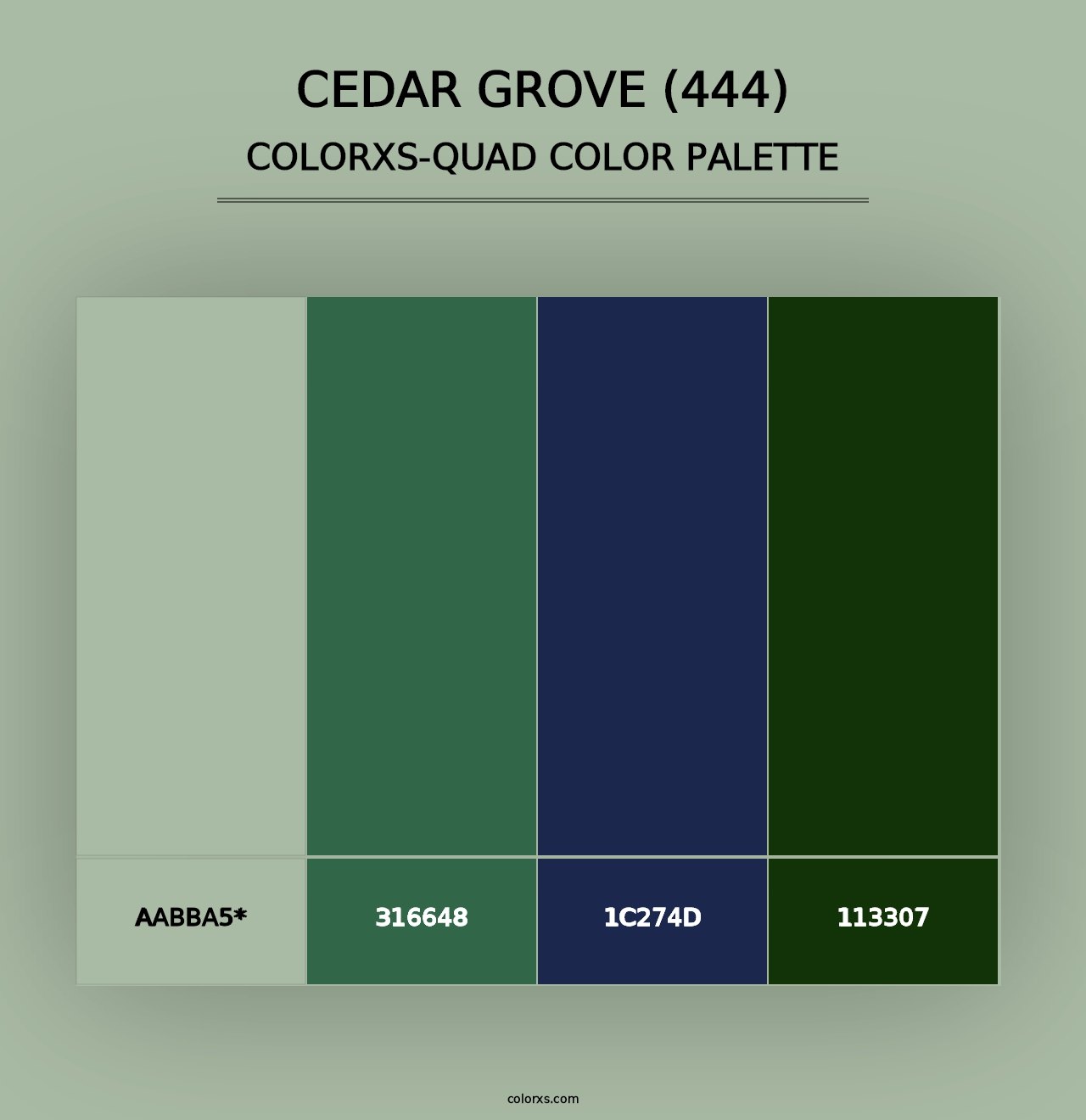 Cedar Grove (444) - Colorxs Quad Palette