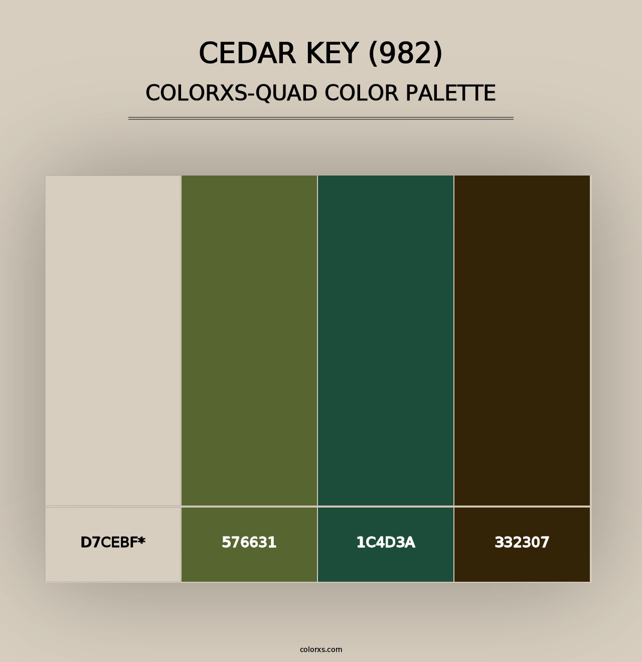 Cedar Key (982) - Colorxs Quad Palette