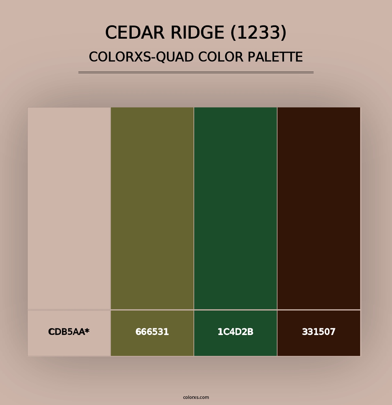 Cedar Ridge (1233) - Colorxs Quad Palette