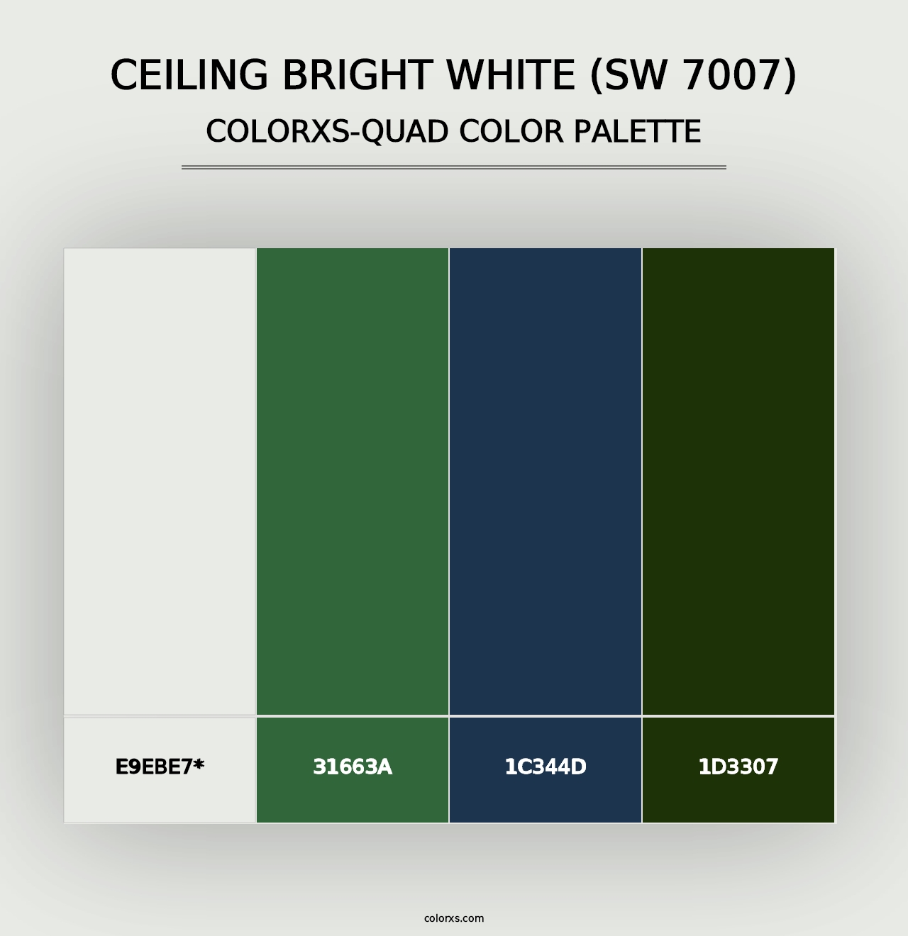 Ceiling Bright White (SW 7007) - Colorxs Quad Palette