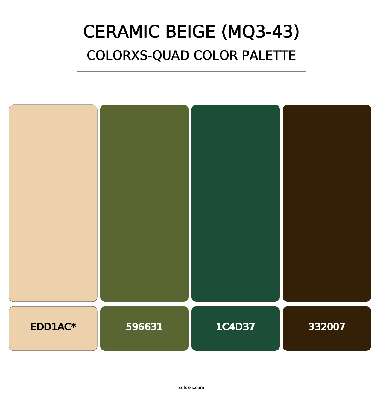 Ceramic Beige (MQ3-43) - Colorxs Quad Palette