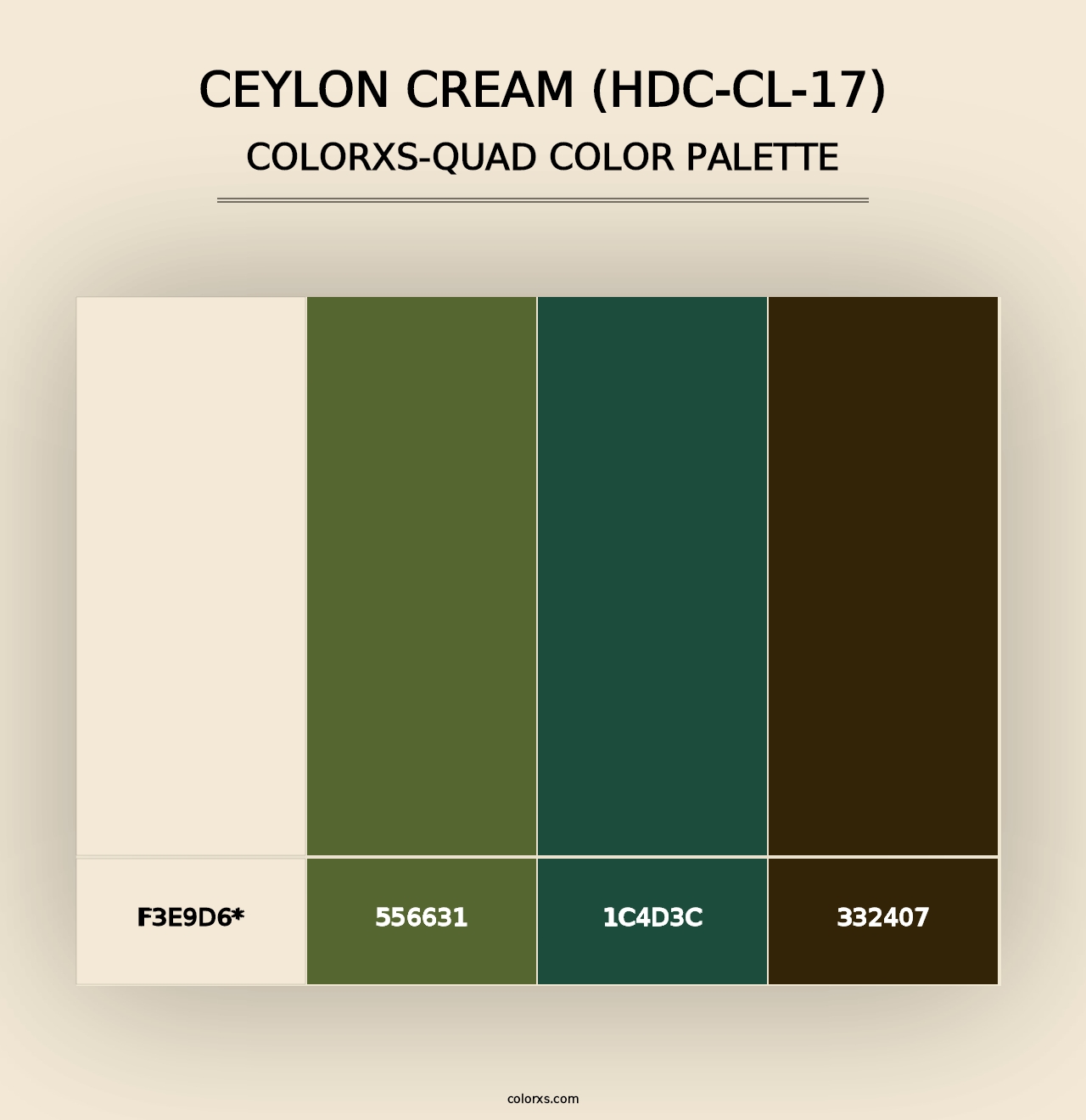 Ceylon Cream (HDC-CL-17) - Colorxs Quad Palette