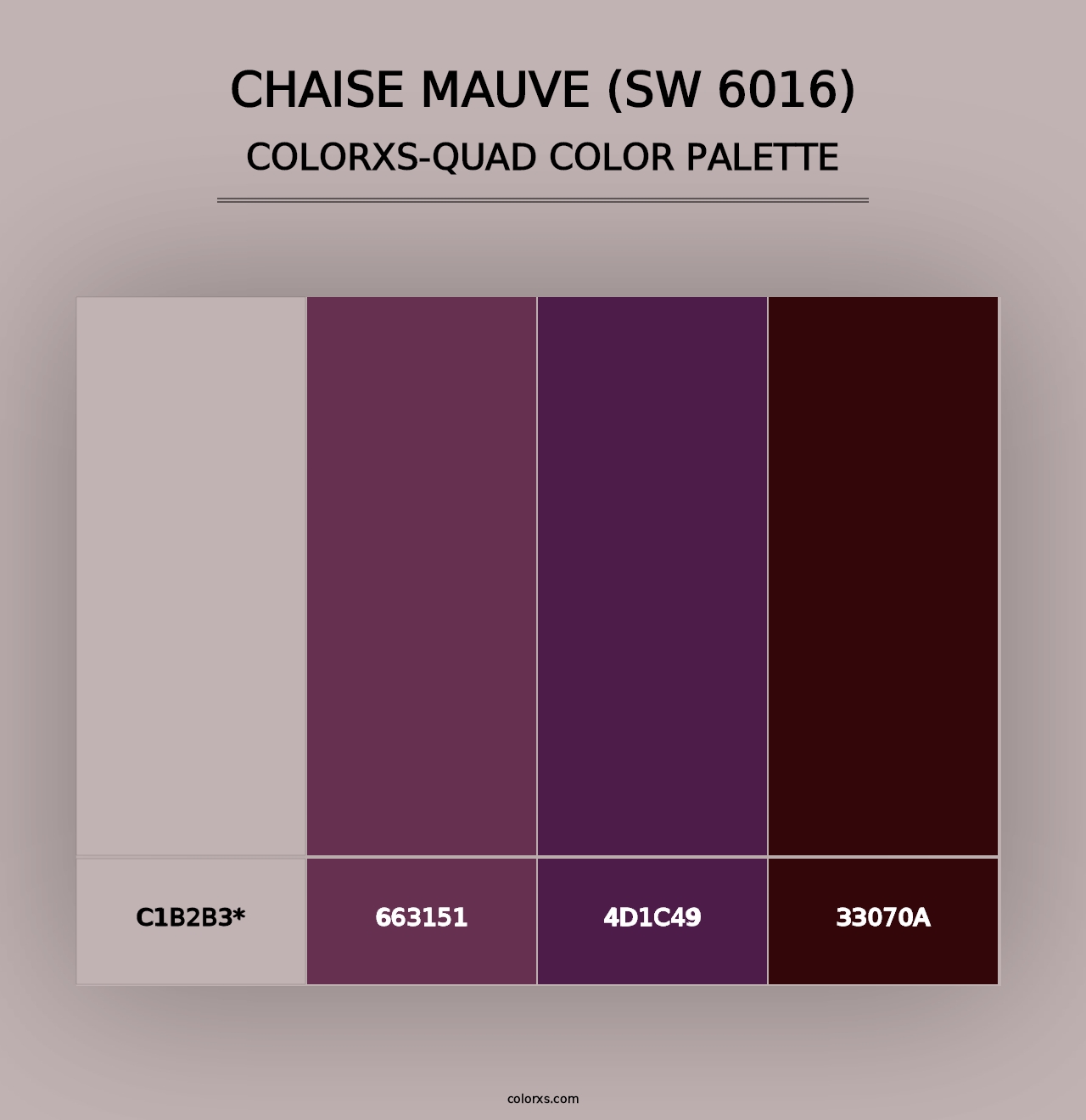 Chaise Mauve (SW 6016) - Colorxs Quad Palette