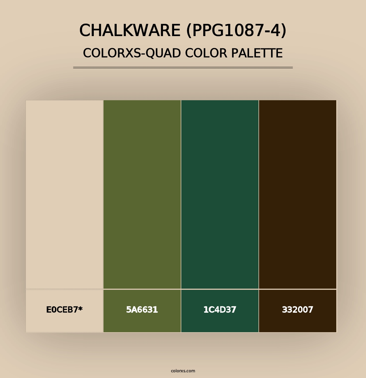 Chalkware (PPG1087-4) - Colorxs Quad Palette