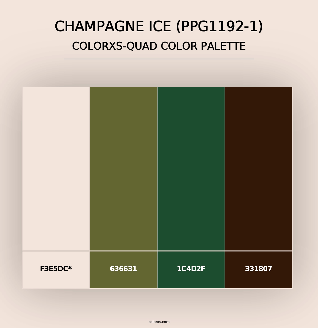 Champagne Ice (PPG1192-1) - Colorxs Quad Palette