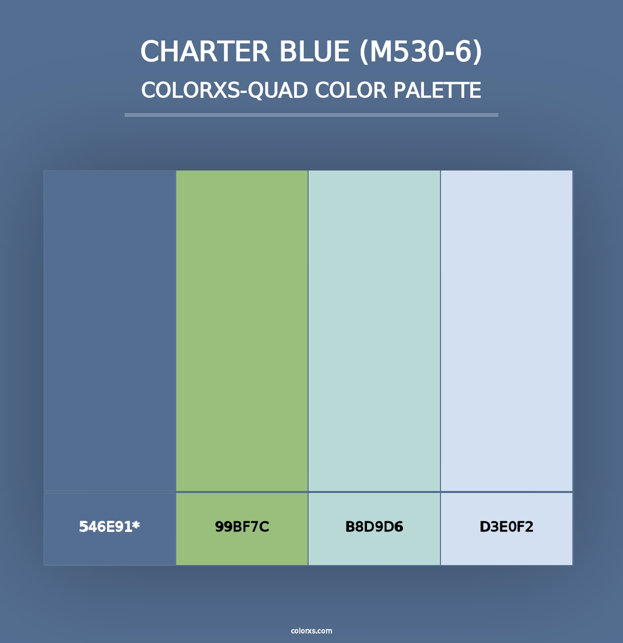 Charter Blue (M530-6) - Colorxs Quad Palette