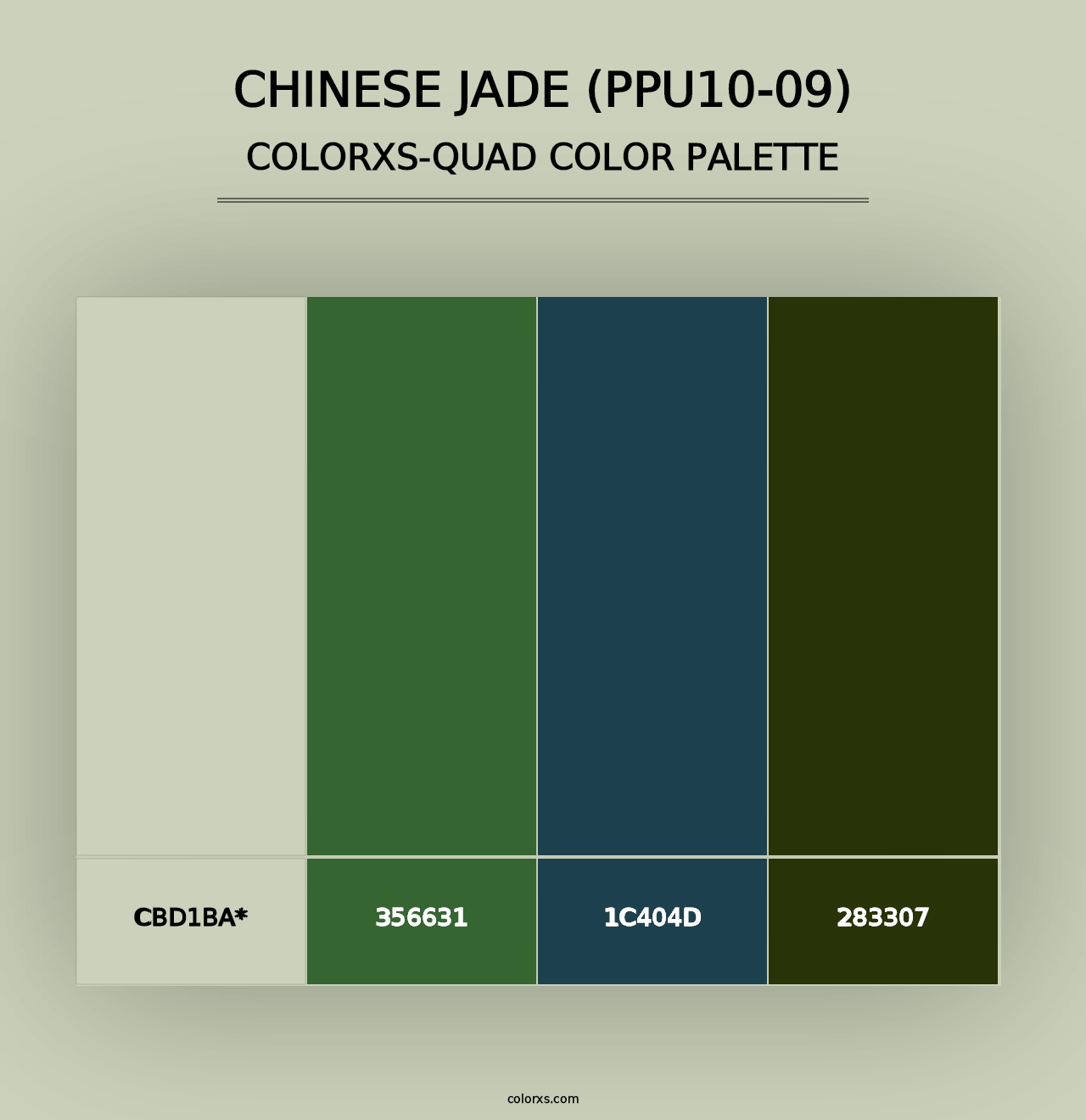 Chinese Jade (PPU10-09) - Colorxs Quad Palette