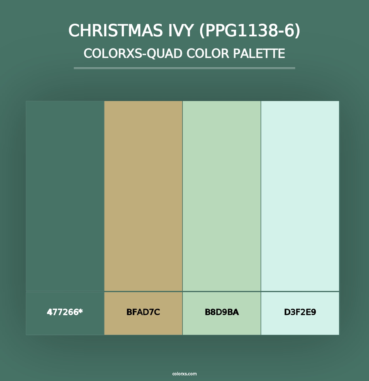 Christmas Ivy (PPG1138-6) - Colorxs Quad Palette