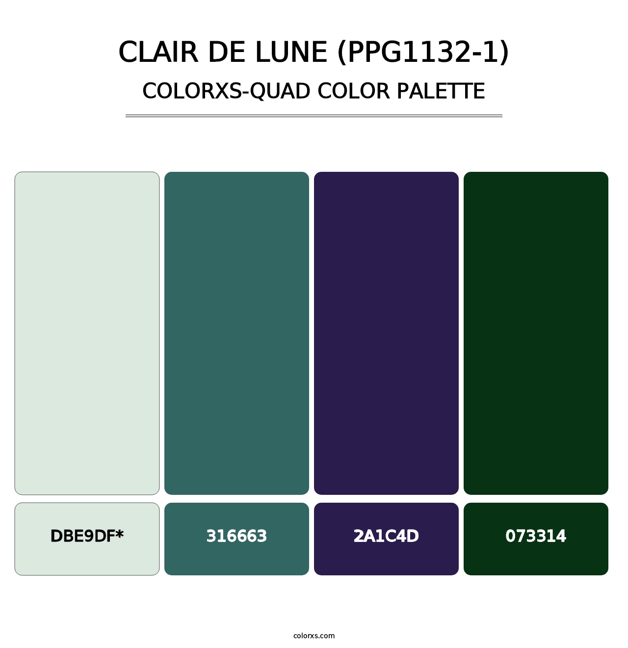 Clair De Lune (PPG1132-1) - Colorxs Quad Palette