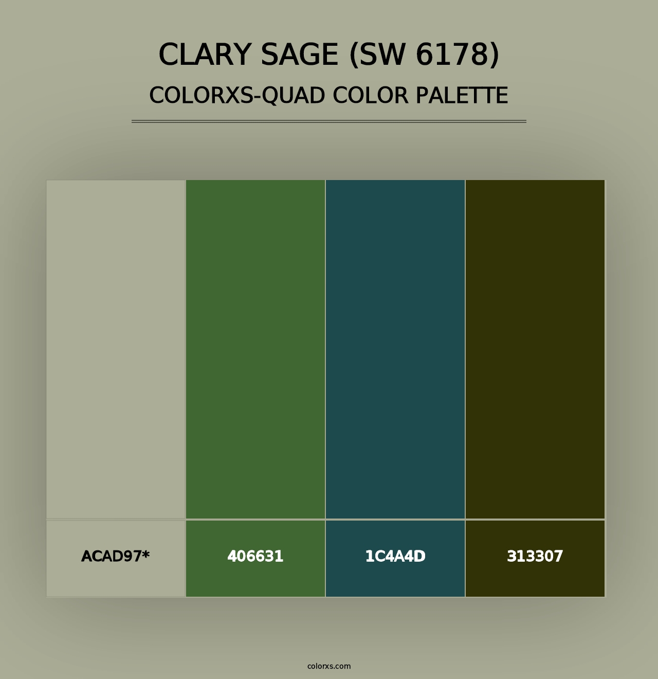 Clary Sage (SW 6178) - Colorxs Quad Palette