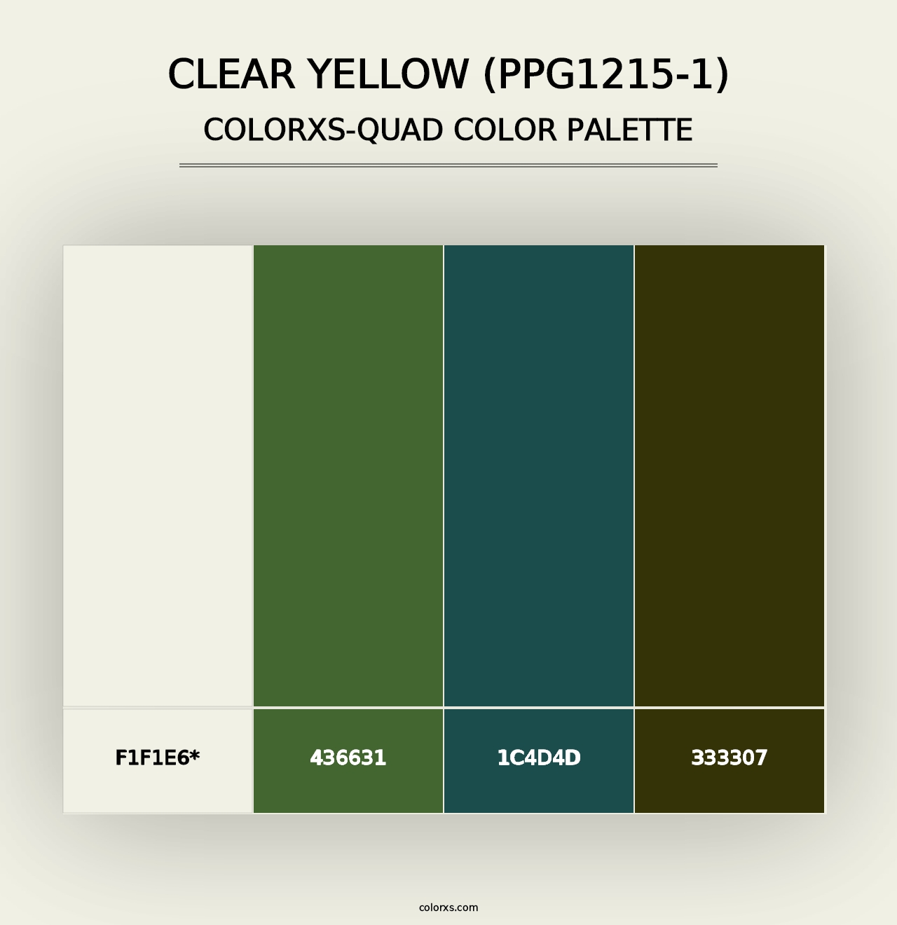 Clear Yellow (PPG1215-1) - Colorxs Quad Palette