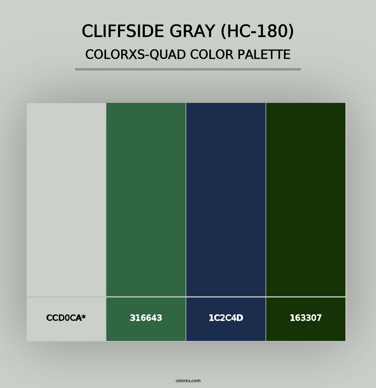 Cliffside Gray (HC-180) - Colorxs Quad Palette