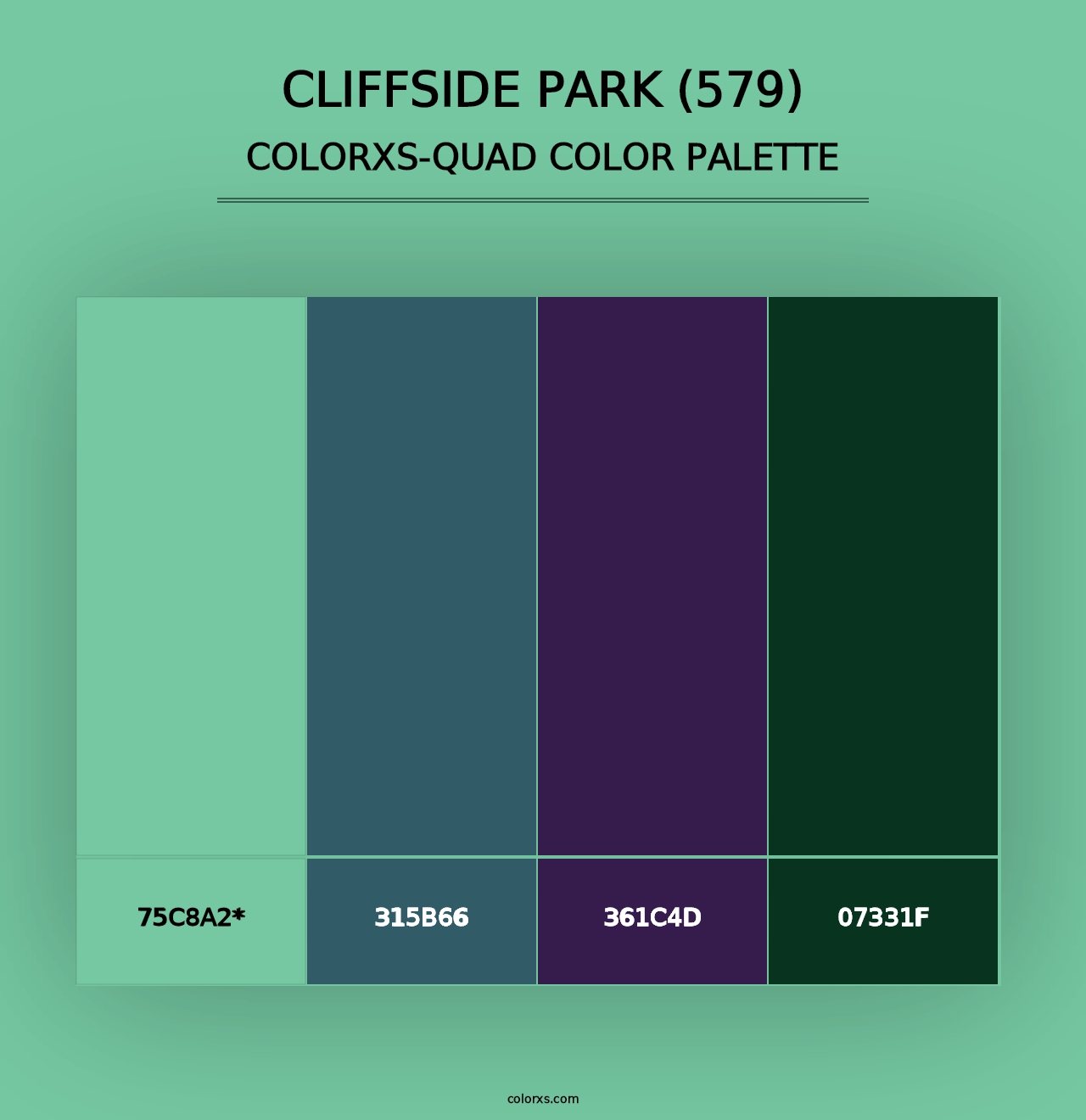 Cliffside Park (579) - Colorxs Quad Palette