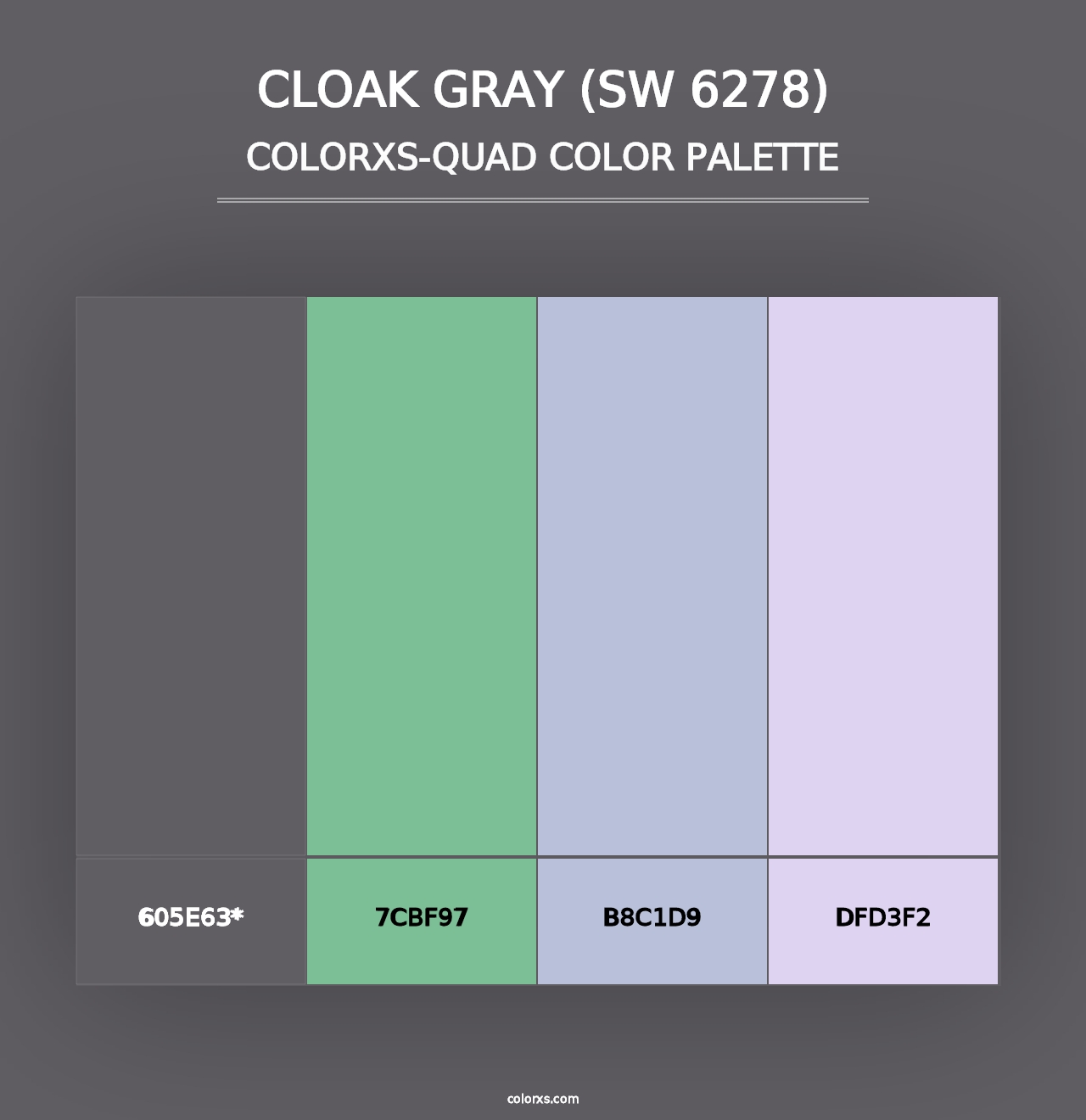 Cloak Gray (SW 6278) - Colorxs Quad Palette