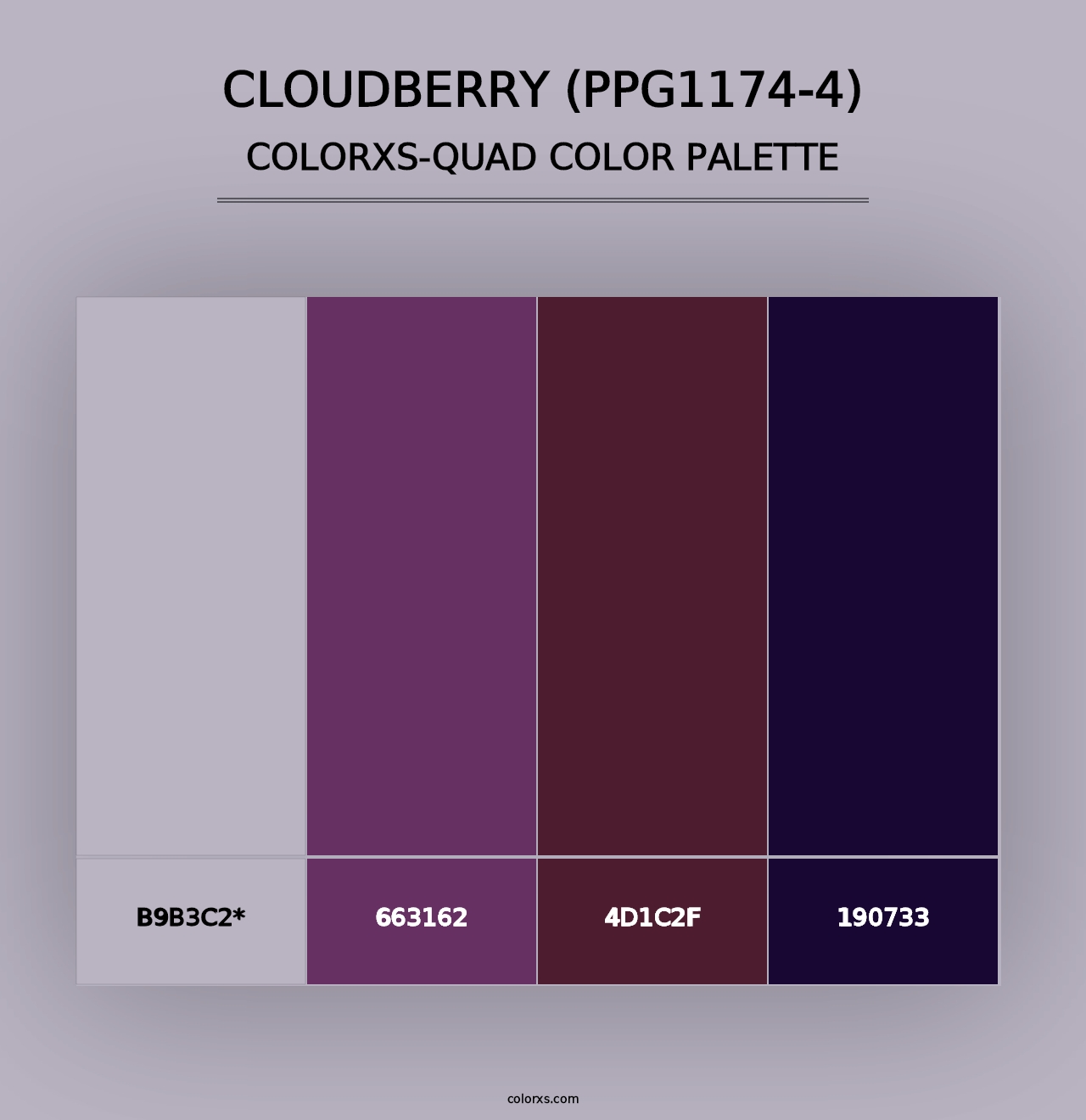 Cloudberry (PPG1174-4) - Colorxs Quad Palette