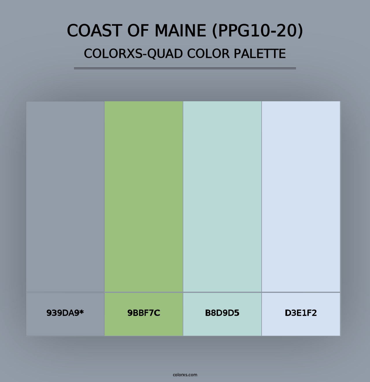 Coast Of Maine (PPG10-20) - Colorxs Quad Palette