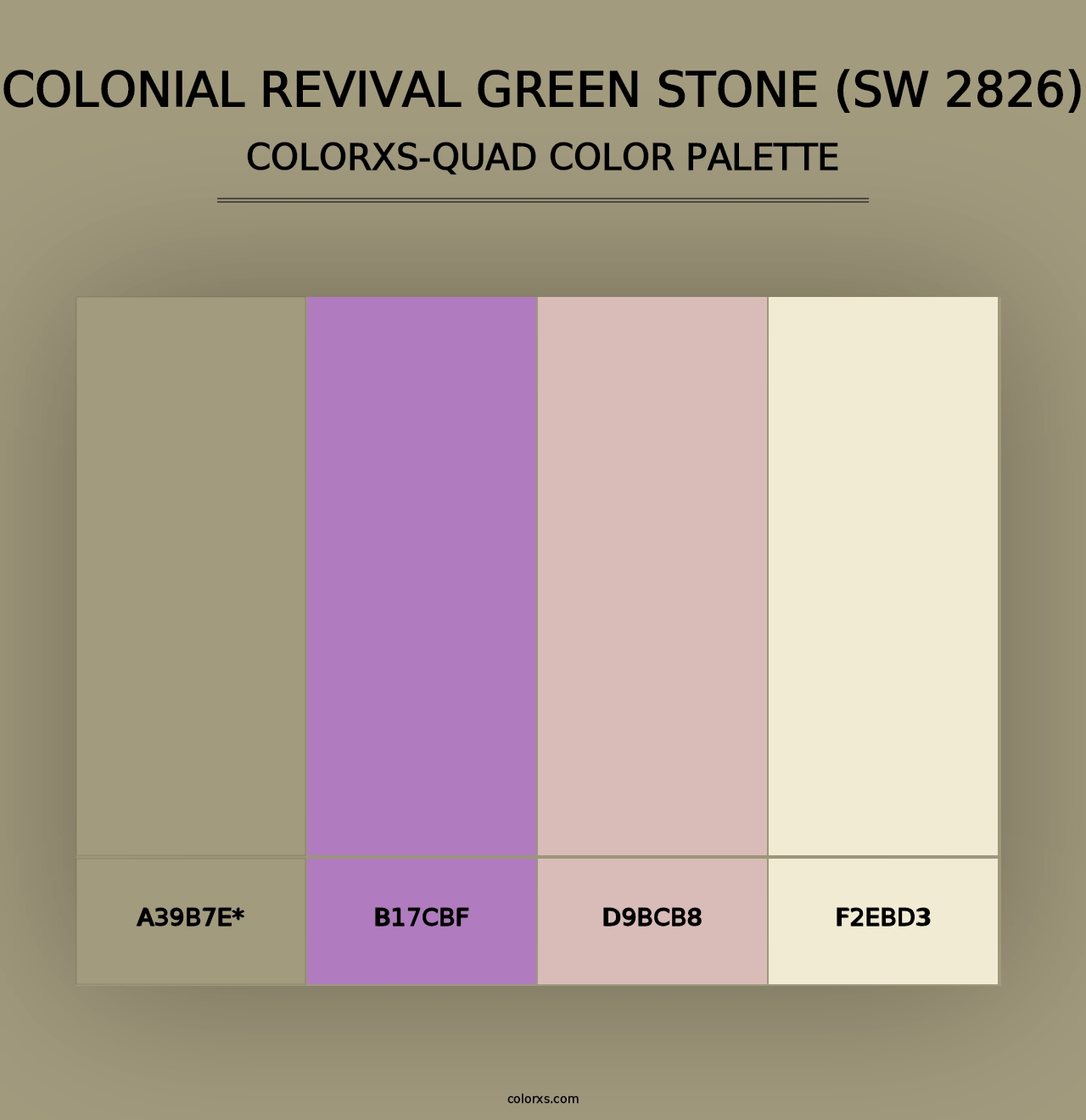 Colonial Revival Green Stone (SW 2826) - Colorxs Quad Palette