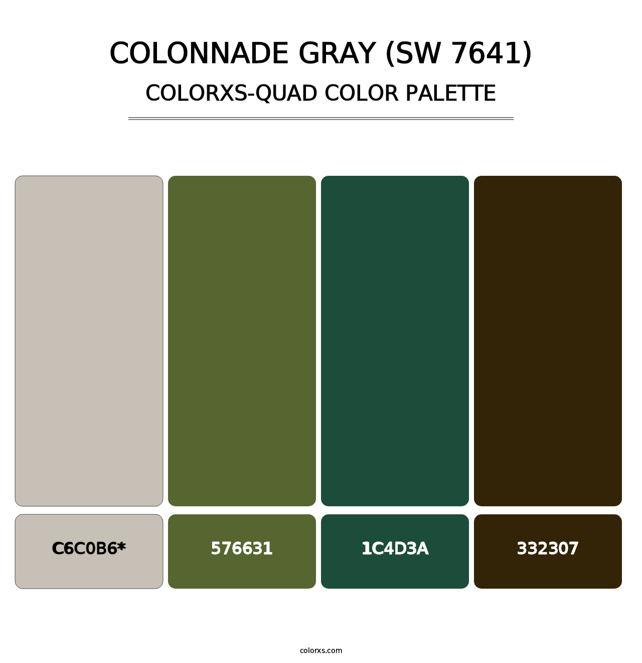 Colonnade Gray (SW 7641) - Colorxs Quad Palette