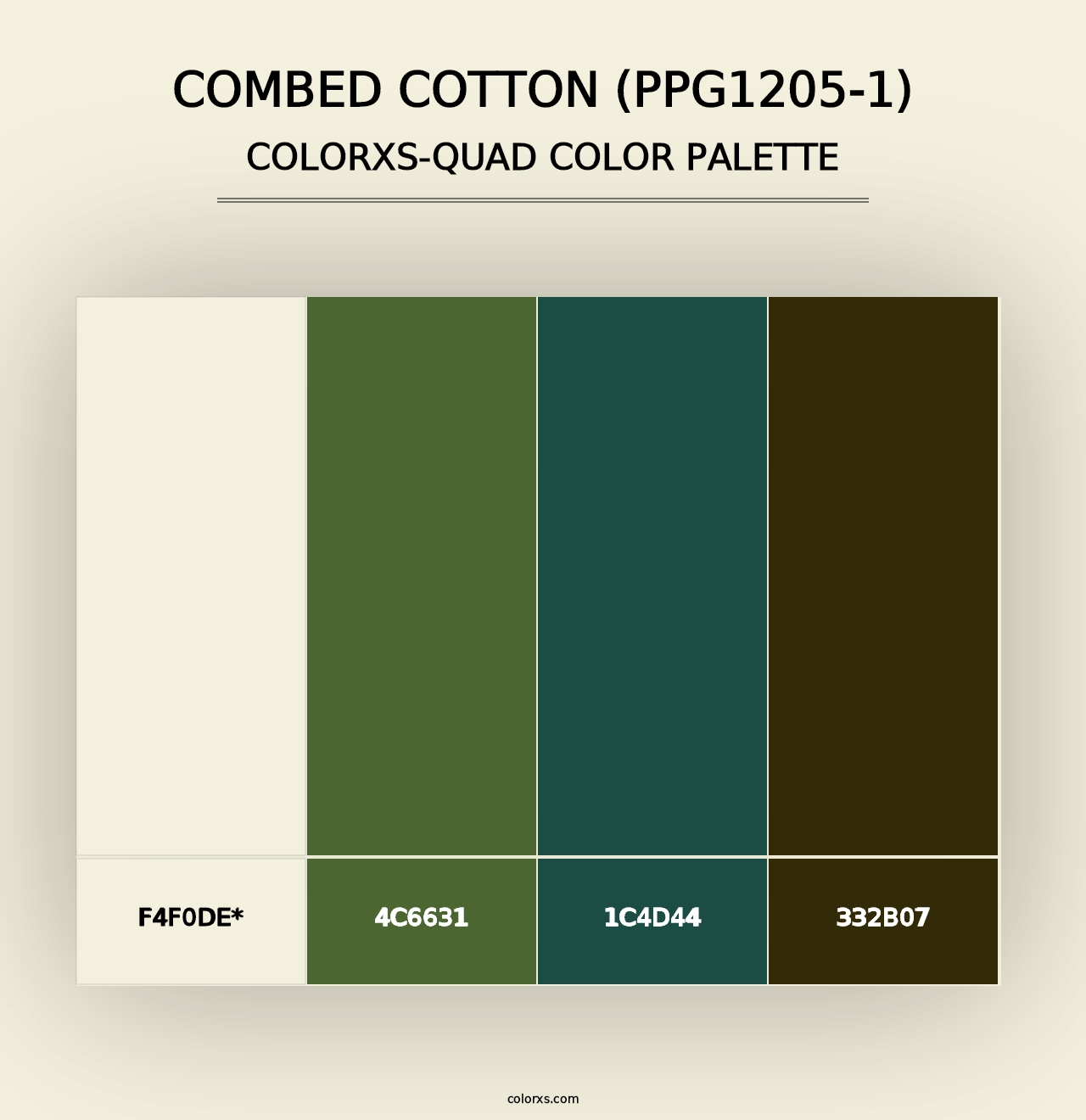 Combed Cotton (PPG1205-1) - Colorxs Quad Palette