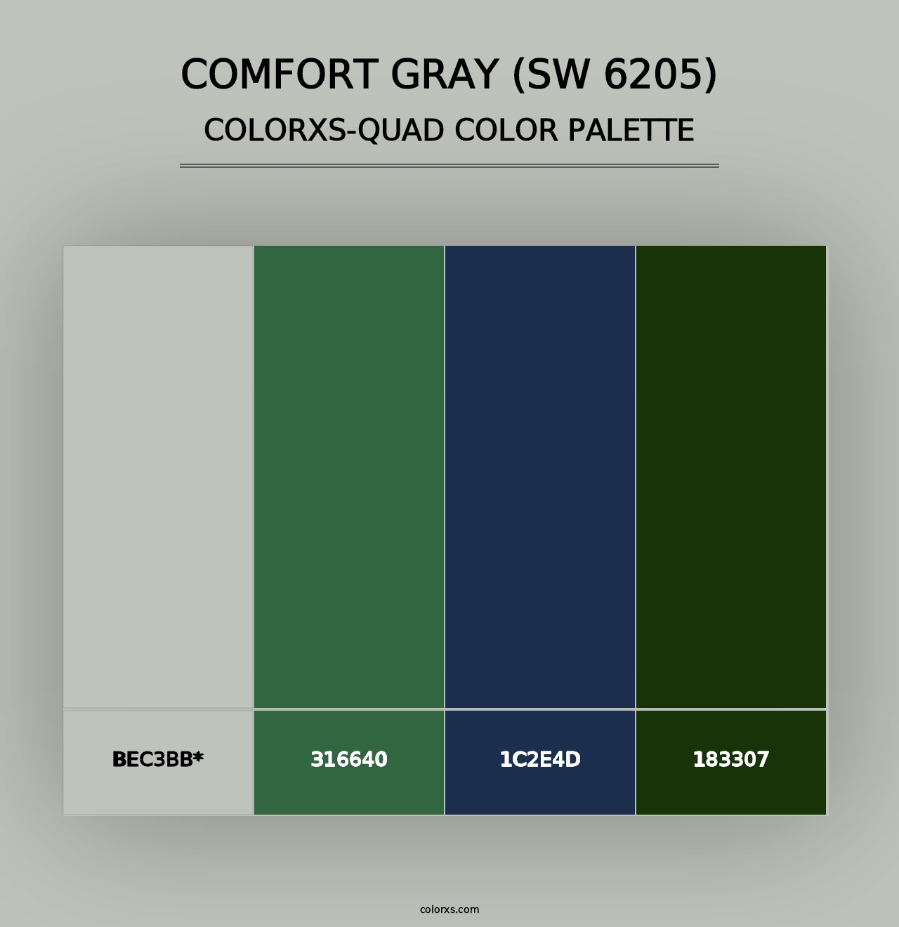 Comfort Gray (SW 6205) - Colorxs Quad Palette