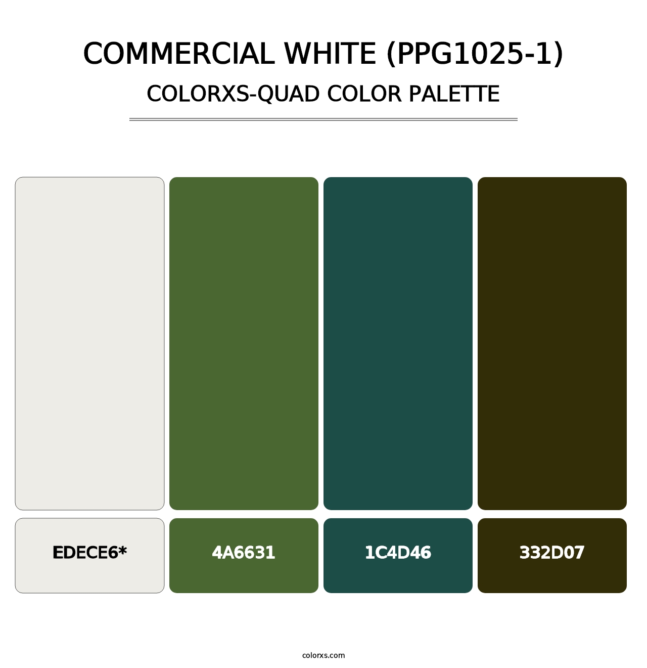 Commercial White (PPG1025-1) - Colorxs Quad Palette