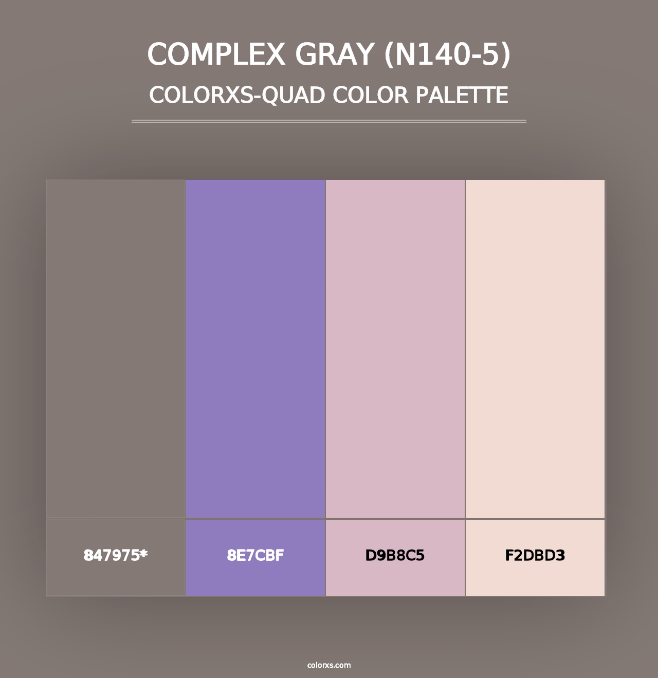 Complex Gray (N140-5) - Colorxs Quad Palette