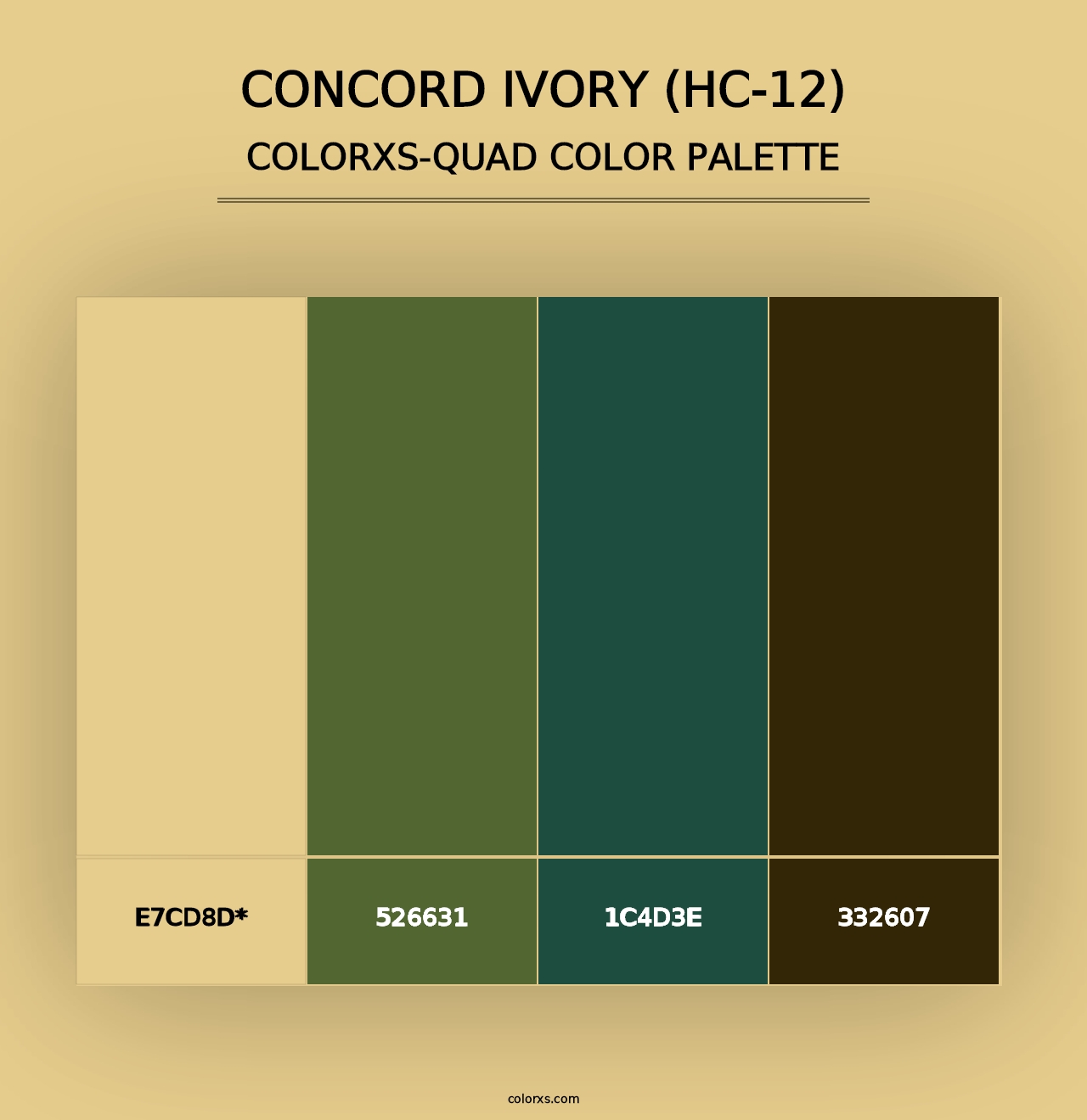 Concord Ivory (HC-12) - Colorxs Quad Palette