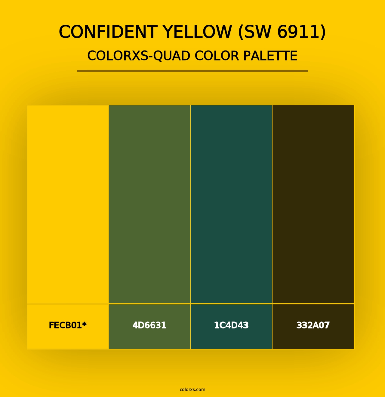 Confident Yellow (SW 6911) - Colorxs Quad Palette