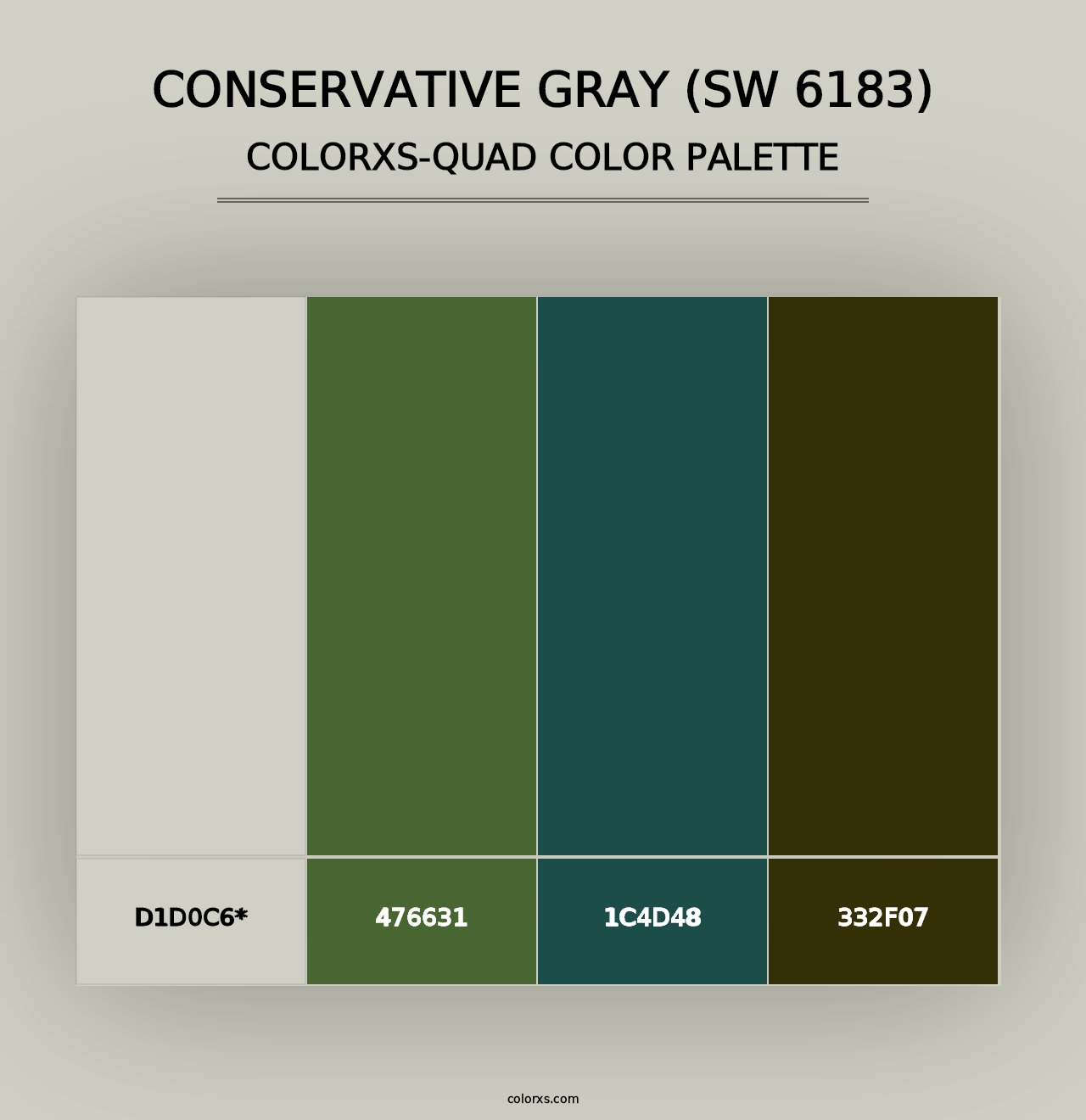 Conservative Gray (SW 6183) - Colorxs Quad Palette