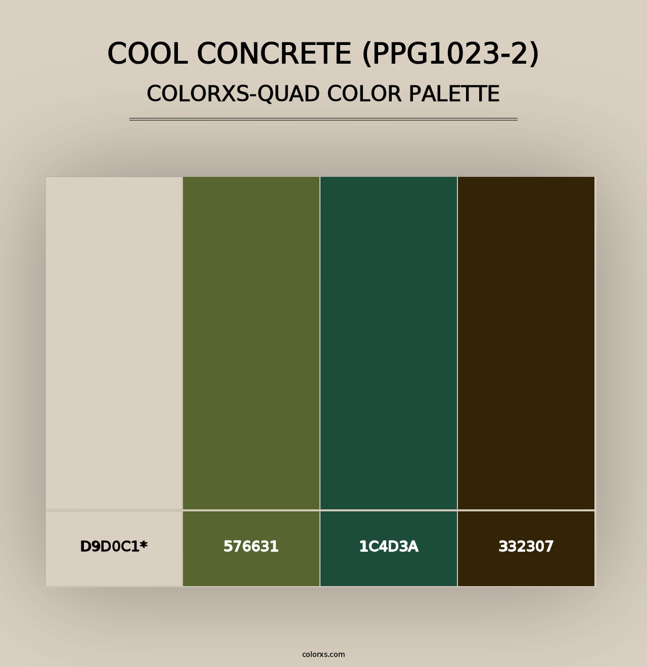 Cool Concrete (PPG1023-2) - Colorxs Quad Palette