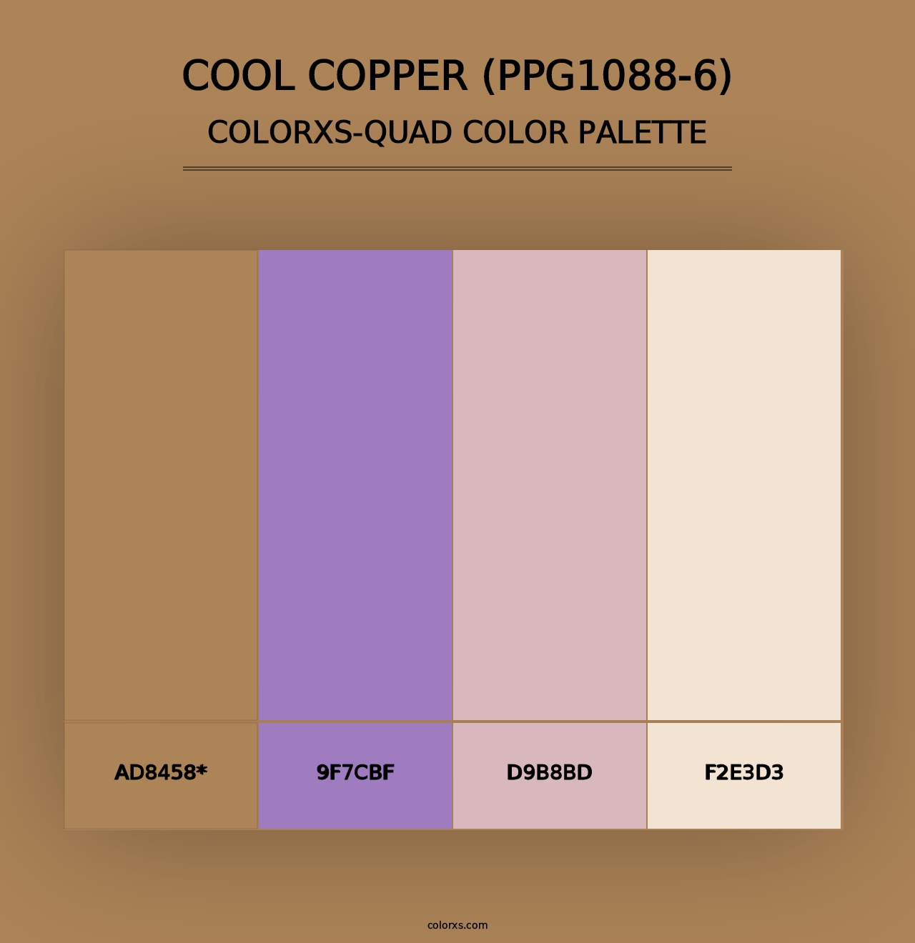 Cool Copper (PPG1088-6) - Colorxs Quad Palette