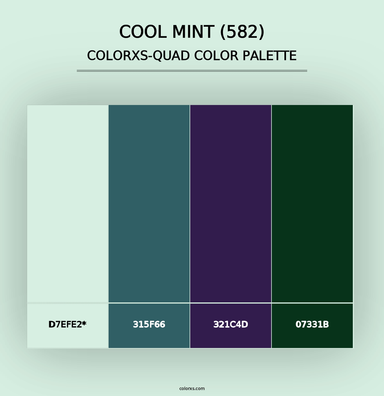 Cool Mint (582) - Colorxs Quad Palette