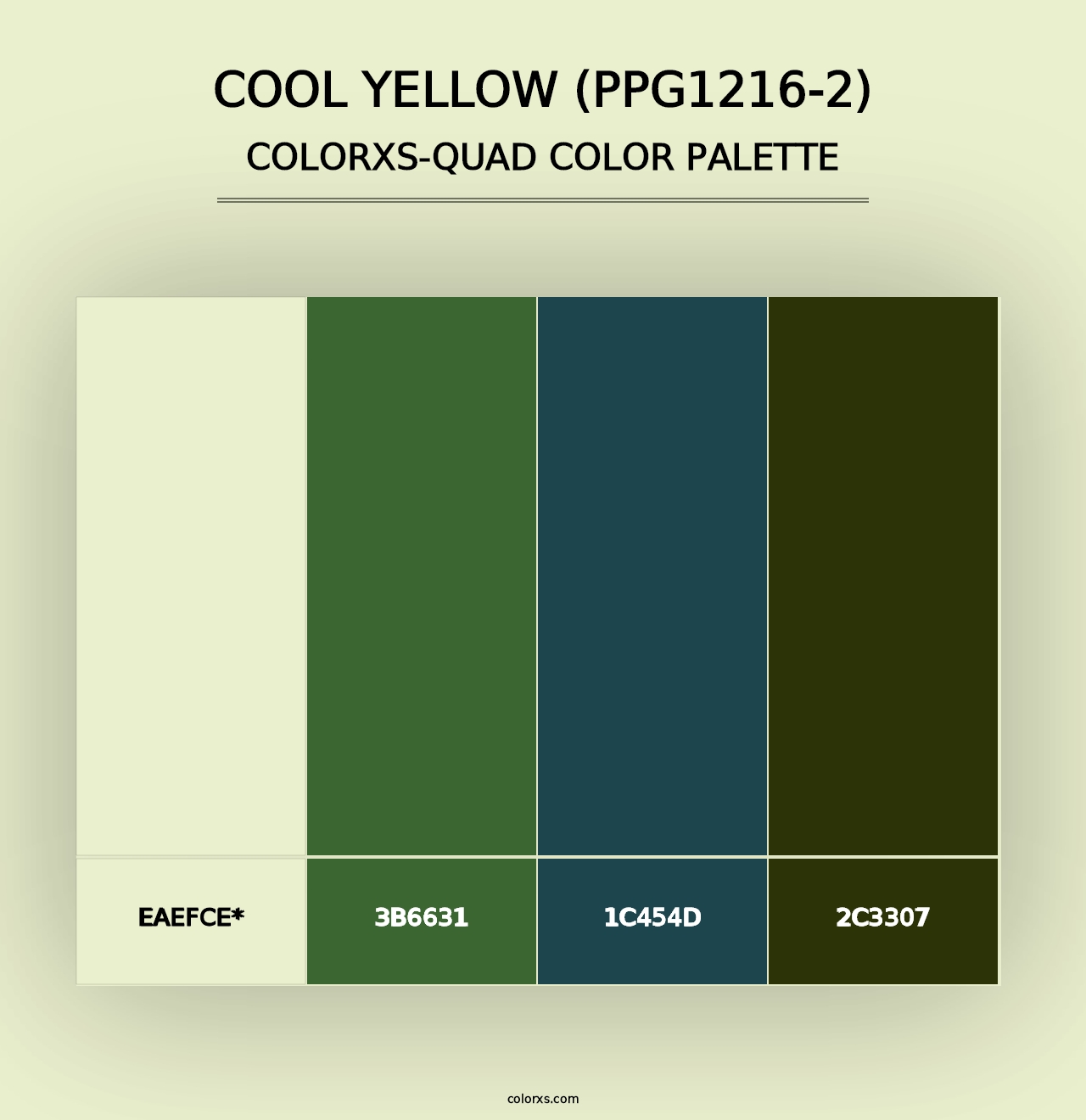 Cool Yellow (PPG1216-2) - Colorxs Quad Palette