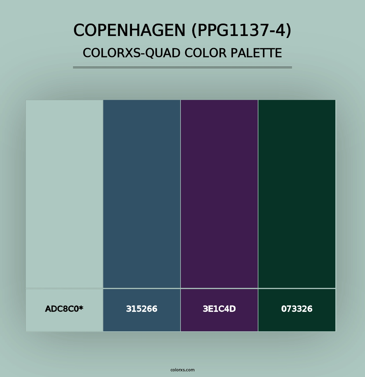 Copenhagen (PPG1137-4) - Colorxs Quad Palette