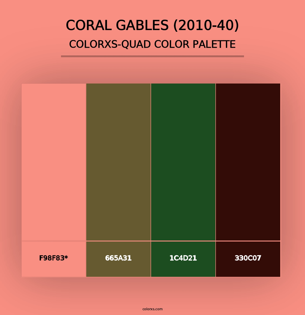 Coral Gables (2010-40) - Colorxs Quad Palette