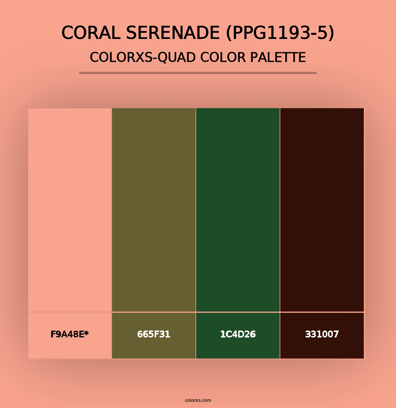 Coral Serenade (PPG1193-5) - Colorxs Quad Palette