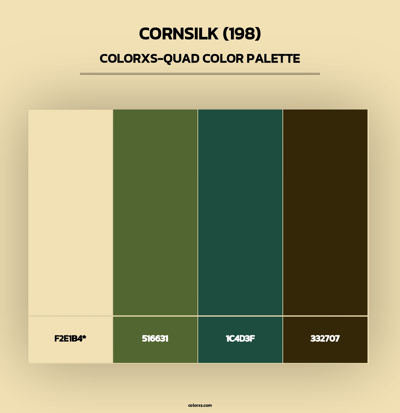 Cornsilk (198) - Colorxs Quad Palette