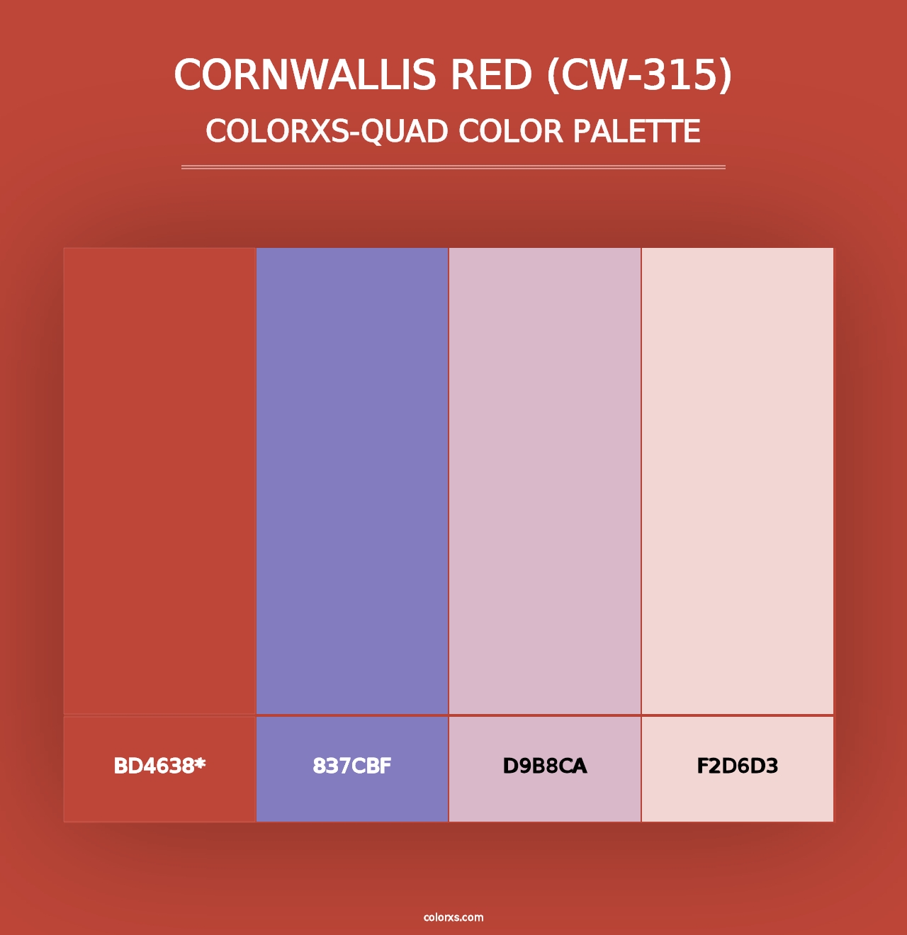 Cornwallis Red (CW-315) - Colorxs Quad Palette