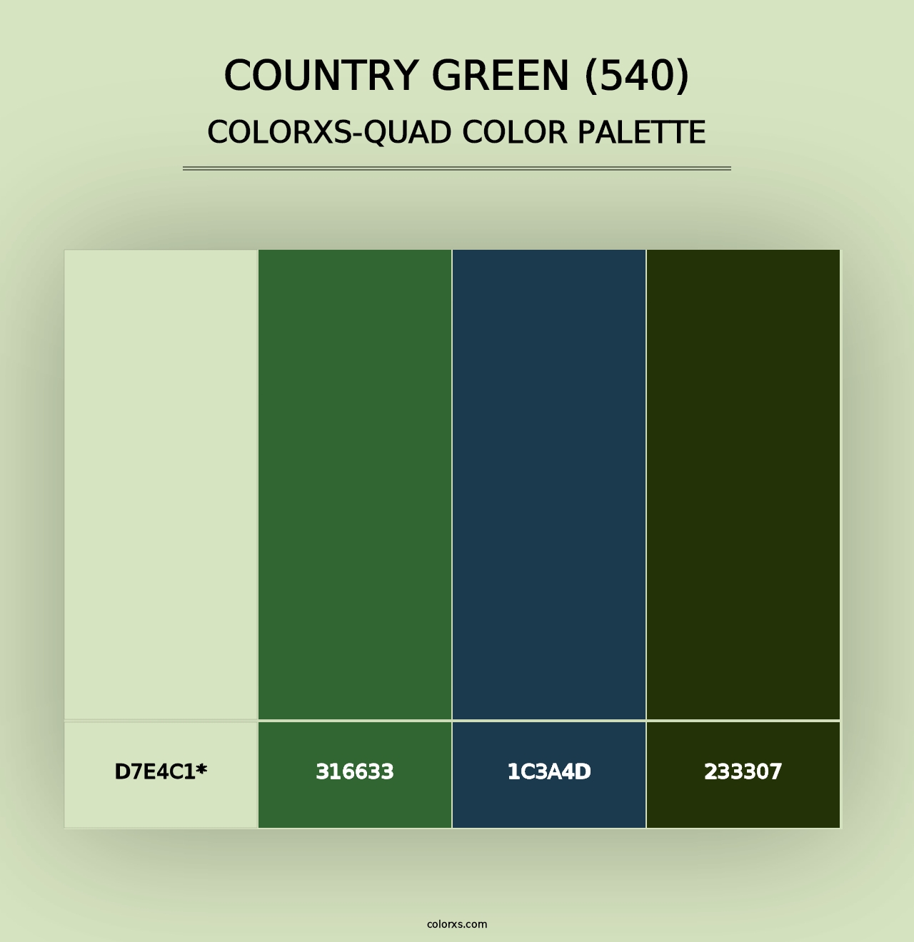 Country Green (540) - Colorxs Quad Palette