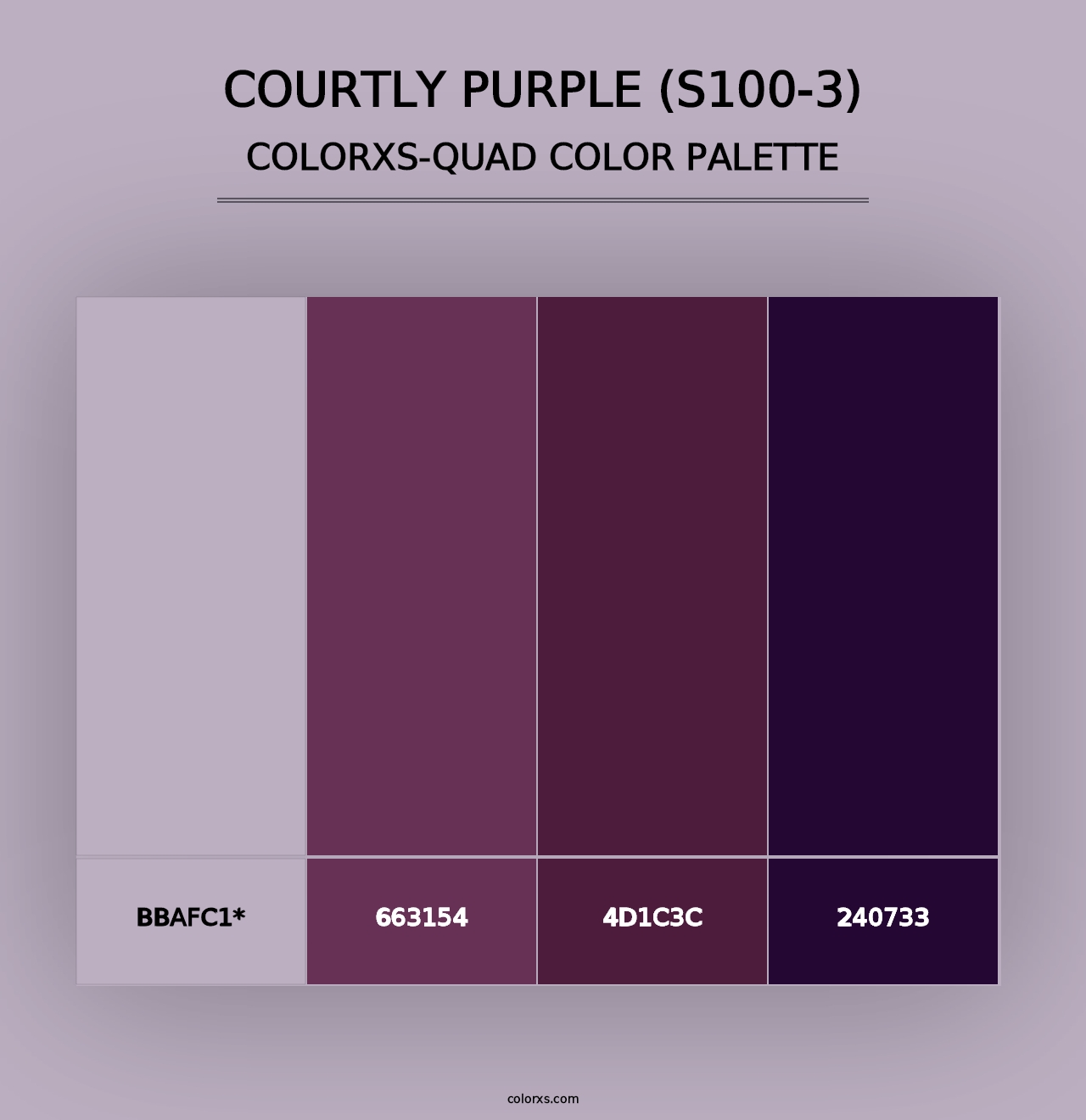 Courtly Purple (S100-3) - Colorxs Quad Palette